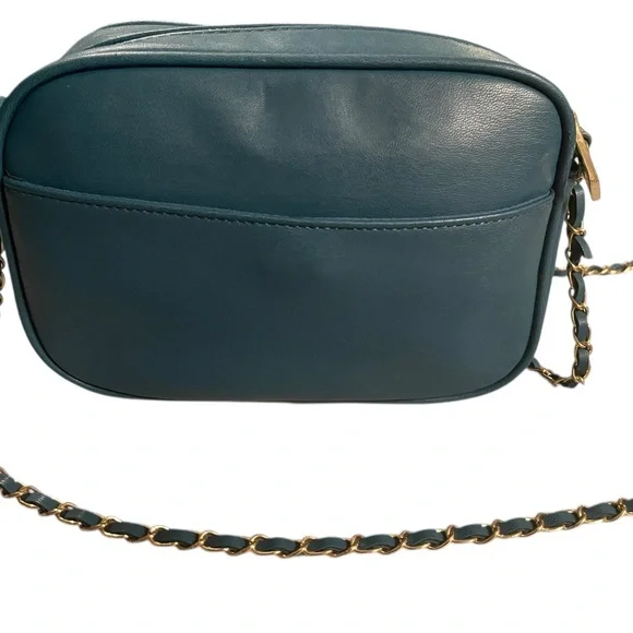 Badgley Mischka Teal & Gold Quilted Crossbody - Picture 9 of 10